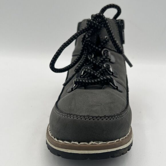 Size 10 Little Kid Childrens Place Boots Gray Suede Lace Up - Picture 12 of 12